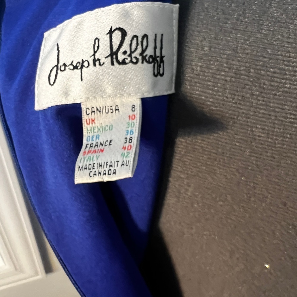 Joseph Ribkoff Royal Blue Textured Sheath Dress Cocktail Career Size 8 - Picture 11 of 16